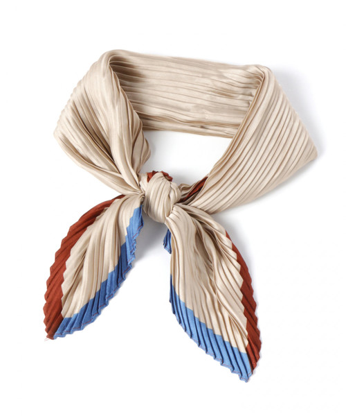 GLOBAL WORK（グローバルワーク）の「プリーツスカーフ/847980（ストール/ショール・レディース・ベージュ/ネイビー/オフホワイト/オレンジ/ブラウン/グリーン・FREE）」の3枚目の写真