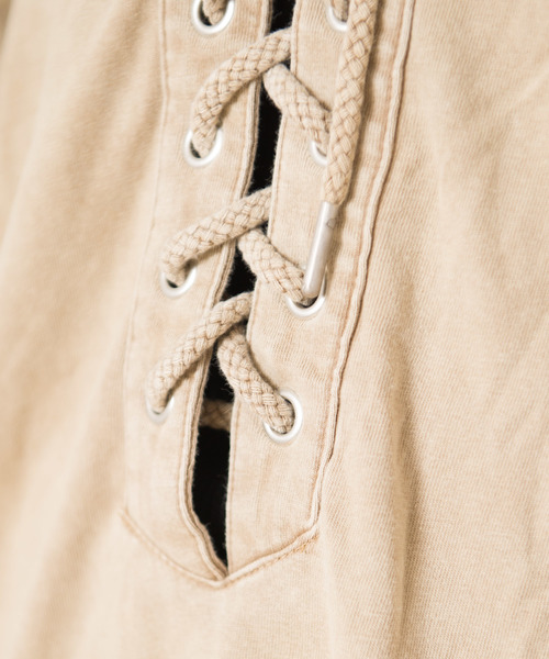 ROGER AND RAW(ロジャーアンドロウ)の「Roger&Raw/編み上げ衿抜きシャツP/O(Tシャツ/カットソー・レディース・ホワイト/ベージュ/カーキ/ネイビー・M)」の22枚目の写真