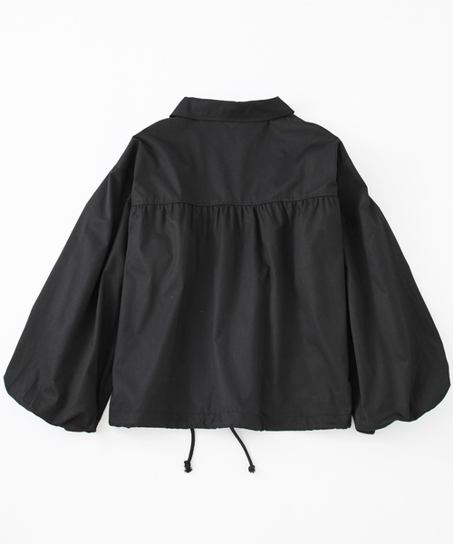 Chaco closet(チャコ クローゼット)の「【FILA フィラ】別注 袖ボリュームビックシルエットフード付き コーチジャケット(ブルゾン・レディース・ベージュ/パープル系その他/ブラック・FREE)」の10枚目の写真