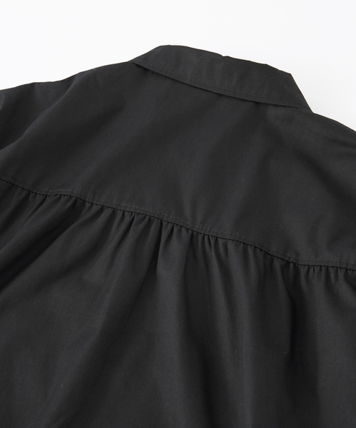 Chaco closet(チャコ クローゼット)の「【FILA フィラ】別注 袖ボリュームビックシルエットフード付き コーチジャケット(ブルゾン・レディース・ベージュ/パープル系その他/ブラック・FREE)」の11枚目の写真