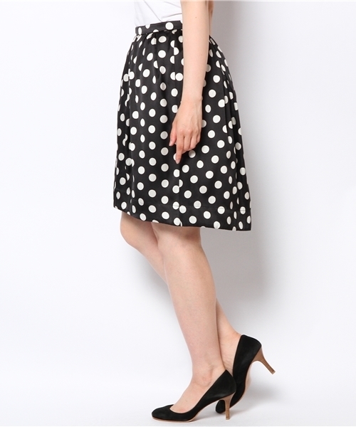 Demi-Luxe BEAMS（デミルクス ビームス）の「Demi-Luxe BEAMS / ドット×ジャカード タックギャザースカート（スカート・レディース・ブラック・38/36）」の7枚目の写真