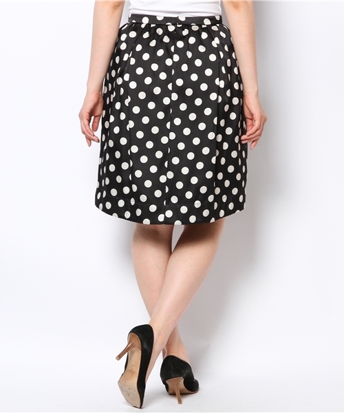 Demi-Luxe BEAMS（デミルクス ビームス）の「Demi-Luxe BEAMS / ドット×ジャカード タックギャザースカート（スカート・レディース・ブラック・38/36）」の6枚目の写真