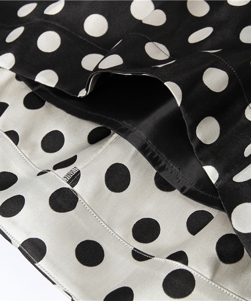 Demi-Luxe BEAMS（デミルクス ビームス）の「Demi-Luxe BEAMS / ドット×ジャカード タックギャザースカート（スカート・レディース・ブラック・38/36）」の8枚目の写真