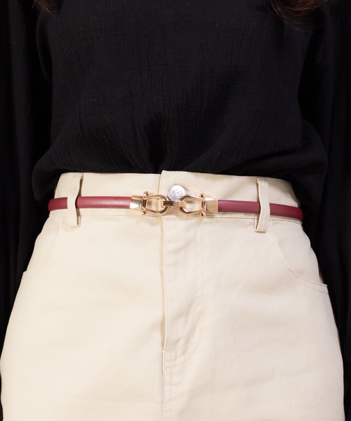 WEGO（ウィゴー）の「WEGO/ビット付ベルト（ベルト・レディース・ブラック/ベージュ/ブラウン/シルバー/ワイン・FREE）」の4枚目の写真