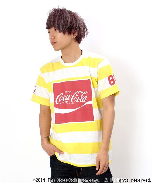 WEGO(ウィゴー)の「WEGOオリジナルルーズTシャツ(Coca-Cola)(Tシャツ/カットソー・メンズ・ホワイト/ブラック/イエロー系その他・MEDIUM/LARGE)」の15枚目の写真