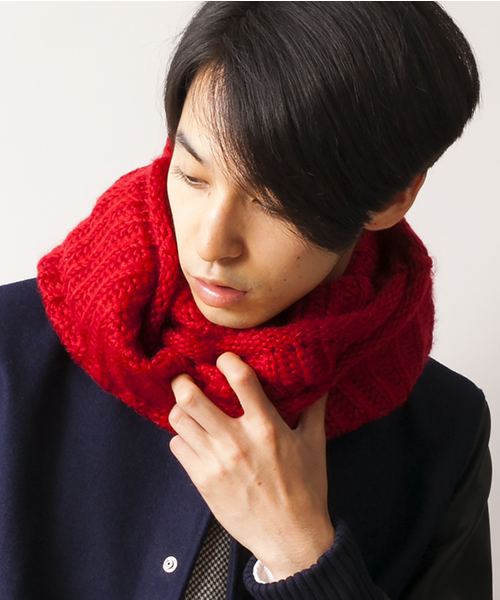 WEGO（ウィゴー）の「WEGO/プレーンスヌード（ストール/ショール・メンズ・オフホワイト/ブラック/杢グレー/ネイビー/ライトパープル/ライトピンク/レッド/ブルー/ワイン・FREE）」の8枚目の写真