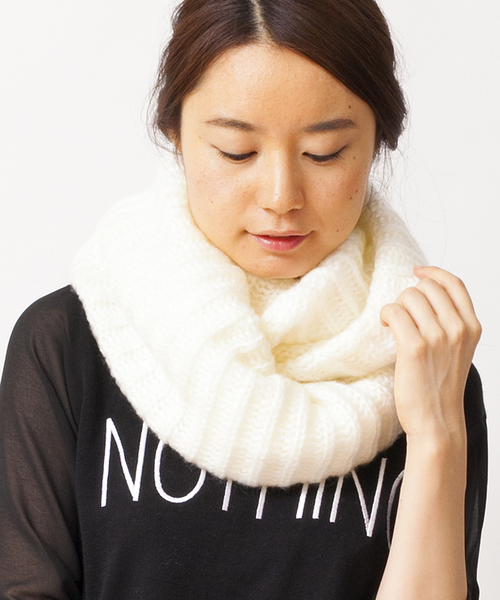 WEGO（ウィゴー）の「WEGO/プレーンスヌード（ストール/ショール・メンズ・オフホワイト/ブラック/杢グレー/ネイビー/ライトパープル/ライトピンク/レッド/ブルー/ワイン・FREE）」の2枚目の写真