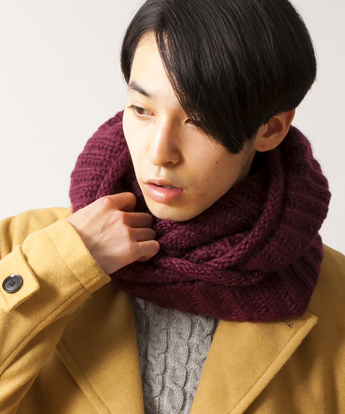 WEGO（ウィゴー）の「WEGO/プレーンスヌード（ストール/ショール・メンズ・オフホワイト/ブラック/杢グレー/ネイビー/ライトパープル/ライトピンク/レッド/ブルー/ワイン・FREE）」の9枚目の写真