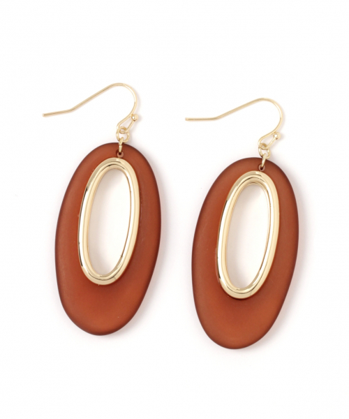 GLOBAL WORK（グローバルワーク）の「オーバルフックピアス/858306（ピアス（両耳用）・レディース・ホワイト/ライトグレー/ブラウン・FREE）」の3枚目の写真