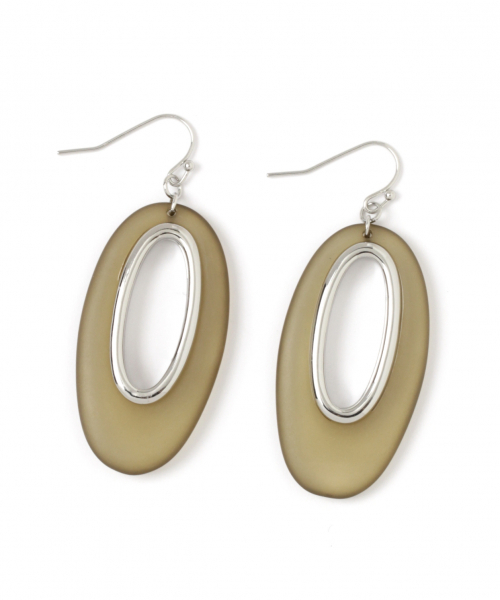 GLOBAL WORK（グローバルワーク）の「オーバルフックピアス/858306（ピアス（両耳用）・レディース・ホワイト/ライトグレー/ブラウン・FREE）」の2枚目の写真