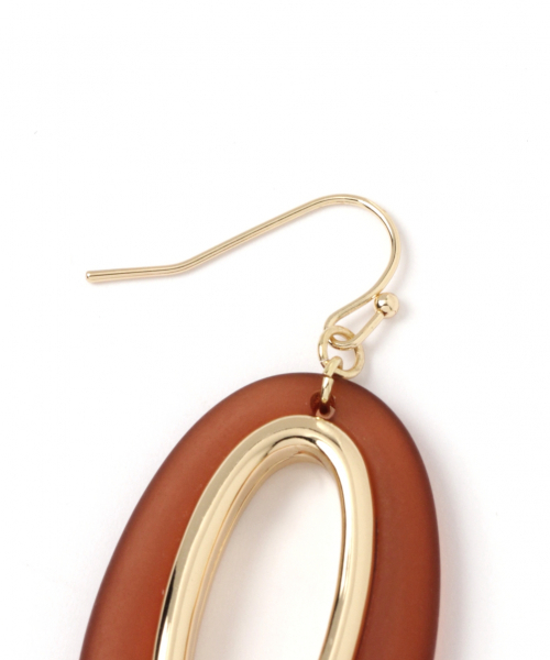 GLOBAL WORK（グローバルワーク）の「オーバルフックピアス/858306（ピアス（両耳用）・レディース・ホワイト/ライトグレー/ブラウン・FREE）」の5枚目の写真