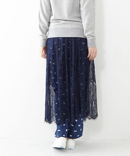 Ray BEAMS（レイビームス）の「Ray BEAMS / レースシアー ギャザースカート（スカート・レディース・オフホワイト/ネイビー・ONE SIZE）」の19枚目の写真