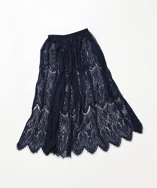 Ray BEAMS（レイビームス）の「Ray BEAMS / レースシアー ギャザースカート（スカート・レディース・オフホワイト/ネイビー・ONE SIZE）」の21枚目の写真