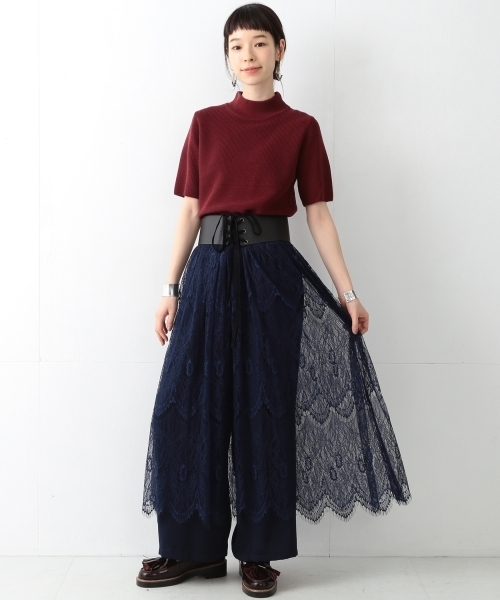 Ray BEAMS（レイビームス）の「Ray BEAMS / レースシアー ギャザースカート（スカート・レディース・オフホワイト/ネイビー・ONE SIZE）」の15枚目の写真