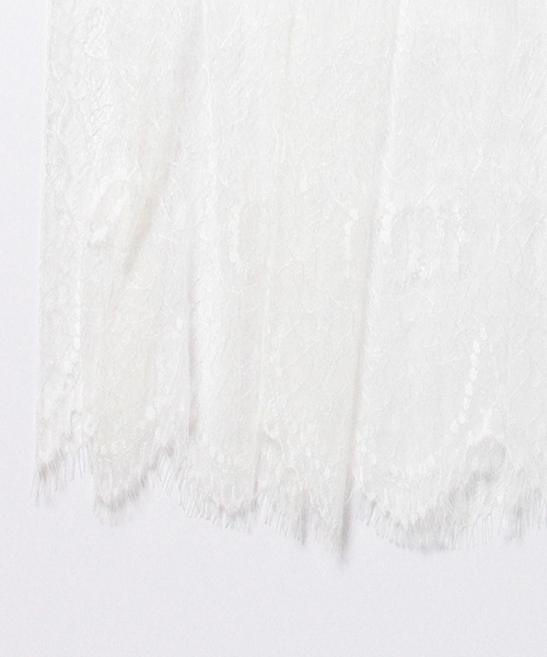 Ray BEAMS（レイビームス）の「Ray BEAMS / レースシアー ギャザースカート（スカート・レディース・オフホワイト/ネイビー・ONE SIZE）」の7枚目の写真