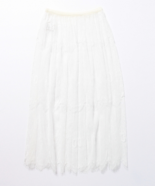 Ray BEAMS（レイビームス）の「Ray BEAMS / レースシアー ギャザースカート（スカート・レディース・オフホワイト/ネイビー・ONE SIZE）」の9枚目の写真