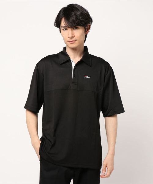 FILA（フィラ）の「【ＦＩＬＡ/フィラ】ＤＲＹメッシュ半袖ポロシャツ（ポロシャツ・メンズ・ネイビー/ブラック/ホワイト/シルバー・L/M/LL）」の2枚目の写真
