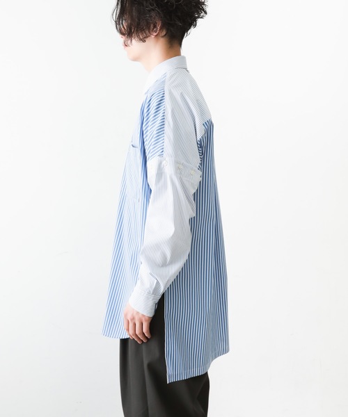 カズユキクマガイアタッチメント　2WAY ストライプシャツ　新品 KAZUYUKI KUMAGAI ATTACHMENT（カズユキクマガイアタッチメント）の