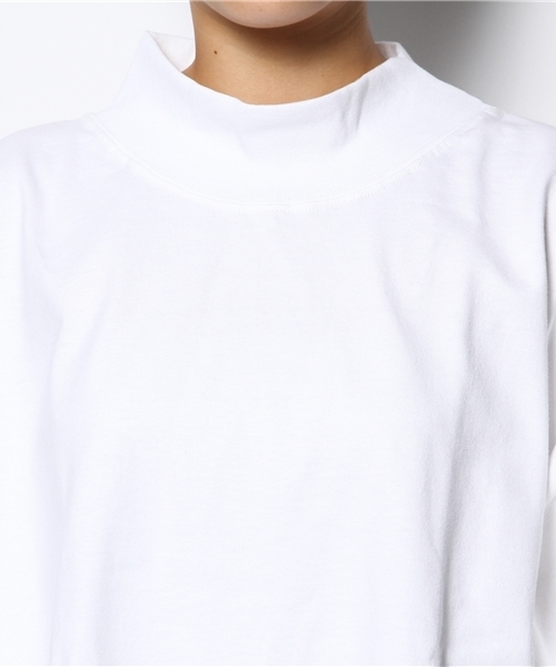 BEAMS BOY（ビームスボーイ）の「CAMBER / モックネック カスタム Tシャツ（Tシャツ/カットソー・レディース・ネイビー/ホワイト/ブラック・XX-LARGE）」の7枚目の写真