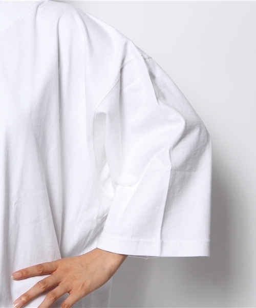 BEAMS BOY（ビームスボーイ）の「CAMBER / モックネック カスタム Tシャツ（Tシャツ/カットソー・レディース・ネイビー/ホワイト/ブラック・XX-LARGE）」の8枚目の写真