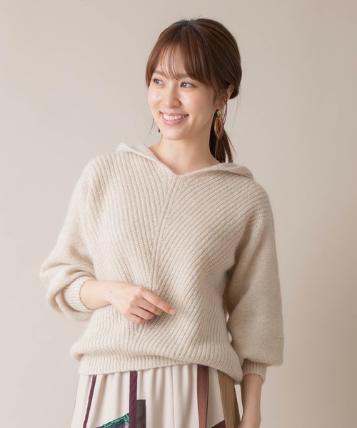 miniyu（ミニュウ）の「La SRIC/フーディープルオーバー（パーカー・レディース・ベージュ/グレー/マスタード・38）」の2枚目の写真