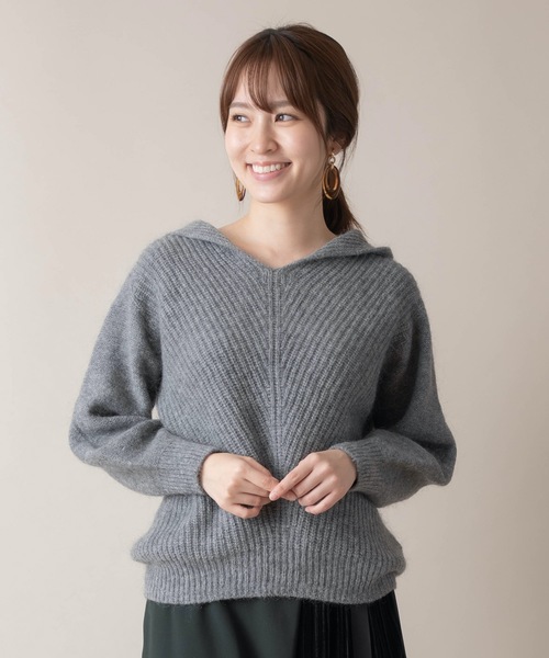 miniyu（ミニュウ）の「La SRIC/フーディープルオーバー（パーカー・レディース・ベージュ/グレー/マスタード・38）」の13枚目の写真