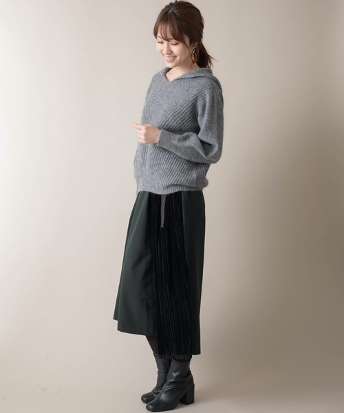 miniyu（ミニュウ）の「La SRIC/フーディープルオーバー（パーカー・レディース・ベージュ/グレー/マスタード・38）」の6枚目の写真