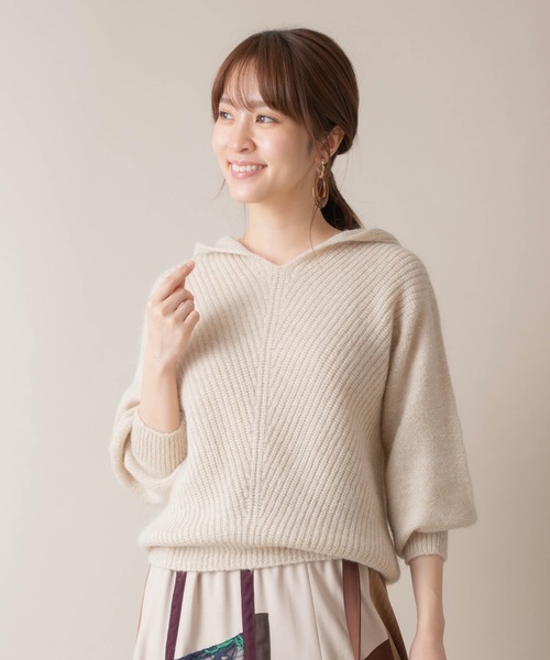 miniyu（ミニュウ）の「La SRIC/フーディープルオーバー（パーカー・レディース・ベージュ/グレー/マスタード・38）」の16枚目の写真