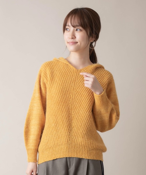 miniyu（ミニュウ）の「La SRIC/フーディープルオーバー（パーカー・レディース・ベージュ/グレー/マスタード・38）」の10枚目の写真