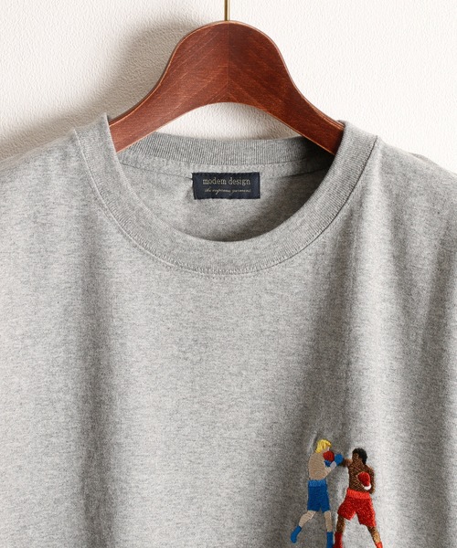 ボクサー刺繍ロングスリーブtシャツ Tシャツ カットソー Modem Modem トップス M Tシャツ カットソー モデムデザイン Design Design Design モデムデザイン のファッション 海外輸入