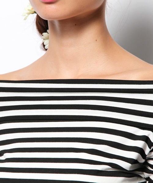 TWNROOM（ツインルーム）の「折り返しオフショル5分袖（Tシャツ/カットソー・レディース・ブラック系その他/ホワイト/ネイビー・FREE）」の8枚目の写真