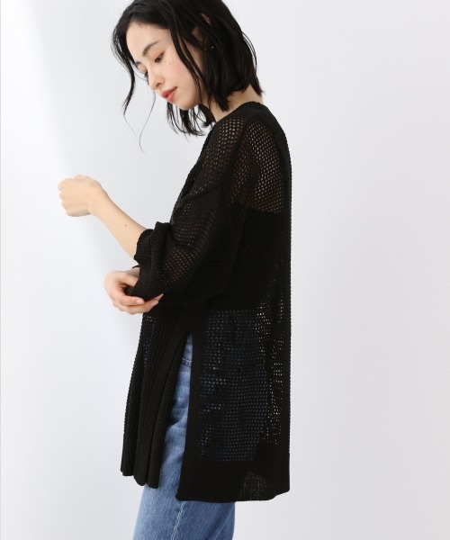 LOWRYS FARM（ローリーズファーム）の「メッシュＢＩＧプルオーバー　879242（ニット/セーター・レディース・ブラック/ブラウン/アイボリー・FREE）」の3枚目の写真