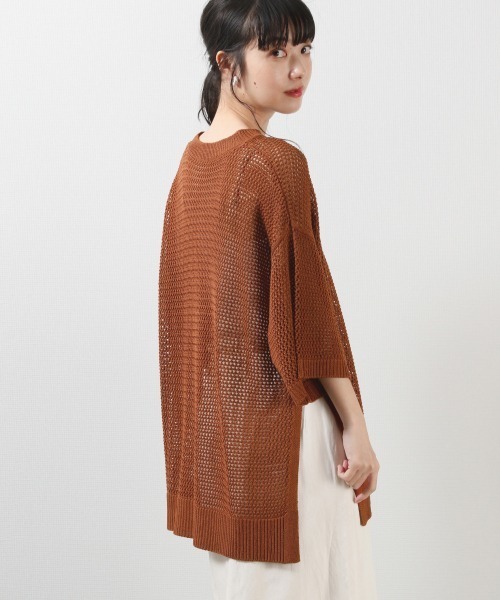 LOWRYS FARM（ローリーズファーム）の「メッシュＢＩＧプルオーバー　879242（ニット/セーター・レディース・ブラック/ブラウン/アイボリー・FREE）」の8枚目の写真