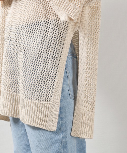 LOWRYS FARM（ローリーズファーム）の「メッシュＢＩＧプルオーバー　879242（ニット/セーター・レディース・ブラック/ブラウン/アイボリー・FREE）」の9枚目の写真