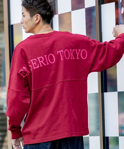 En serio TOKYO(エンソリオトーキョー)の「USAヘビーコットン /トレードマーク ロゴ / ドルマンスリーブ ビッグシルエット ロングスリーブ Tシャツ(Tシャツ/カットソー・メンズ・ホワイト/ブラック/ベージュ/ネイビー/レッド/サンドベージュ・M/L)」の6枚目の写真