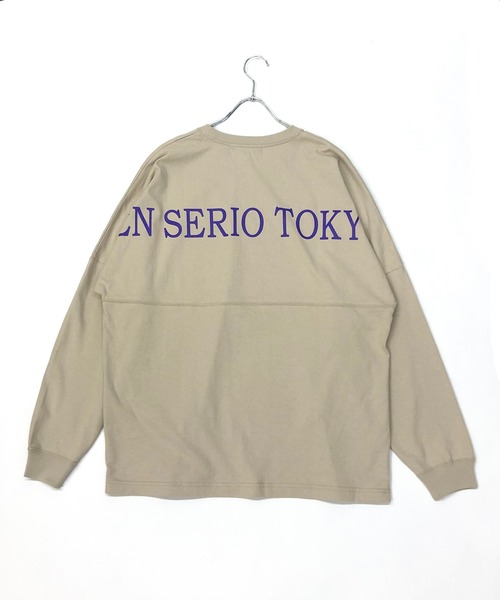 En serio TOKYO(エンソリオトーキョー)の「USAヘビーコットン /トレードマーク ロゴ / ドルマンスリーブ ビッグシルエット ロングスリーブ Tシャツ(Tシャツ/カットソー・メンズ・ホワイト/ブラック/ベージュ/ネイビー/レッド/サンドベージュ・M/L)」の8枚目の写真
