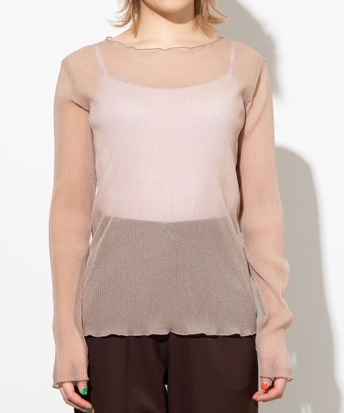 WEGO（ウィゴー）の「WEGO/シアープリーツロンT（Tシャツ/カットソー・レディース・ブルー系その他/ライトブラウン/ナチュラル・FREE）」の21枚目の写真