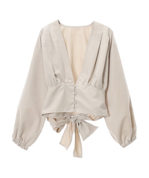 fifth（フィフス）の「ピーチスキンバックリボンブラウス（シャツ/ブラウス・レディース・ライトベージュ/ベージュ・MEDIUM）」の3枚目の写真