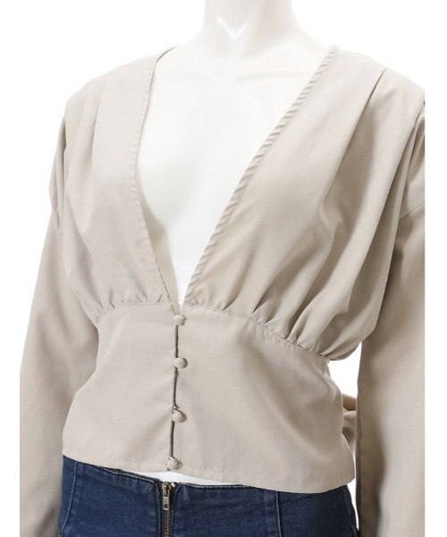 fifth（フィフス）の「ピーチスキンバックリボンブラウス（シャツ/ブラウス・レディース・ライトベージュ/ベージュ・MEDIUM）」の7枚目の写真