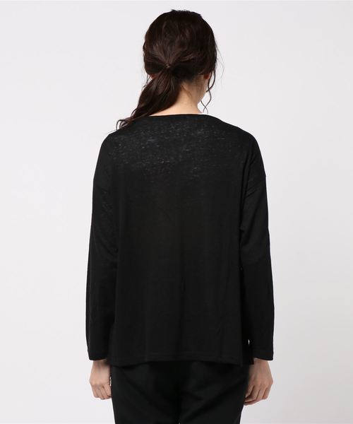 HOTPING（ホッピン）の「HOTPING リネンVネックカーディガン（カーディガン/ボレロ・レディース・ホワイト/ブラック/カーキ/ブラウン・M/S）」の6枚目の写真