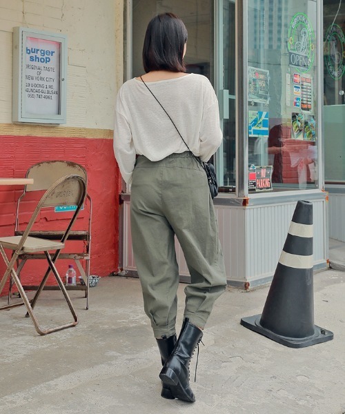 HOTPING（ホッピン）の「HOTPING リネンVネックカーディガン（カーディガン/ボレロ・レディース・ホワイト/ブラック/カーキ/ブラウン・M/S）」の11枚目の写真