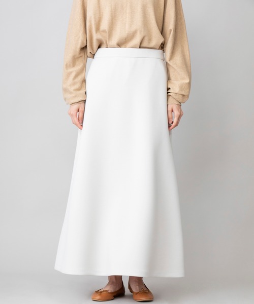 Munich（ミューニック）の「ダブルニットツイルロングフレアスカート(セットアップ可)（スカート・レディース・グレイッシュベージュ/ブラウン/ブラック×ホワイト/ブラック・M/XS/S）」の7枚目の写真