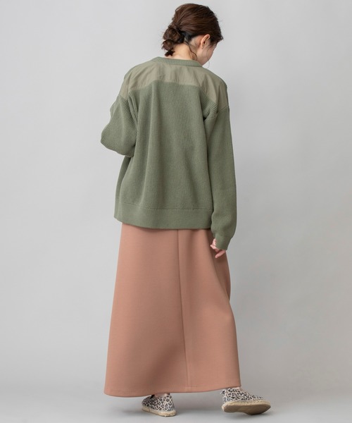 Munich（ミューニック）の「ダブルニットツイルロングフレアスカート(セットアップ可)（スカート・レディース・グレイッシュベージュ/ブラウン/ブラック×ホワイト/ブラック・M/XS/S）」の19枚目の写真