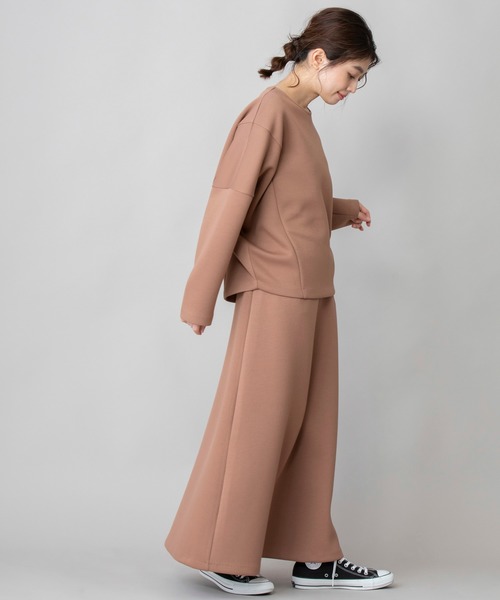 Munich（ミューニック）の「ダブルニットツイルロングフレアスカート(セットアップ可)（スカート・レディース・グレイッシュベージュ/ブラウン/ブラック×ホワイト/ブラック・M/XS/S）」の13枚目の写真