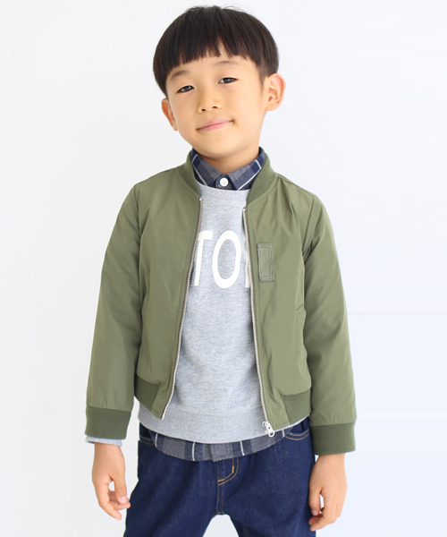 green label relaxing（グリーンレーベルリラクシング）の「【KIDS】 MA-1 タイプブルゾン ◆（ブルゾン・キッズ・オリーブ/ブラック・L/125/135/M/115/S/105）」の2枚目の写真