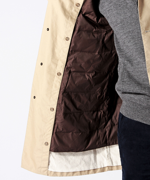 BEAMS（ビームス）の「◎BEAMS / ダウン ライナーステンカラーコート （ステンカラーコート・メンズ・ネイビー/オレンジ/ベージュ・X-LARGE/LARGE/SMALL/MEDIUM）」の12枚目の写真