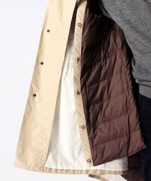 BEAMS（ビームス）の「◎BEAMS / ダウン ライナーステンカラーコート （ステンカラーコート・メンズ・ネイビー/オレンジ/ベージュ・X-LARGE/LARGE/SMALL/MEDIUM）」の13枚目の写真