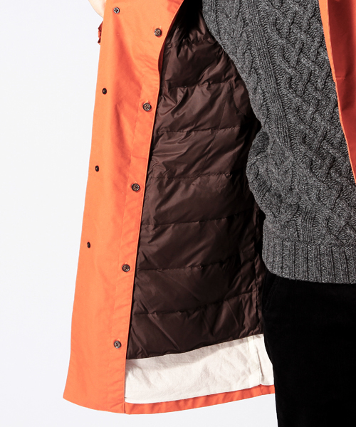 BEAMS（ビームス）の「◎BEAMS / ダウン ライナーステンカラーコート （ステンカラーコート・メンズ・ネイビー/オレンジ/ベージュ・X-LARGE/LARGE/SMALL/MEDIUM）」の15枚目の写真
