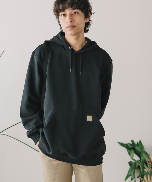 Carhartt(カーハート)の「carhartt(カーハート) Loose Fit Midweight Hooded Sweatshirt オーバーサイズ プルオーバーパーカー カンガルーポケット ワンポイント ミニロゴ ユニセックス(パーカー・レディース・ブラック/グレー/ネイビー/モスグリーン/チャコール・S/M/L/XL/XXL/2XL)」の14枚目の写真