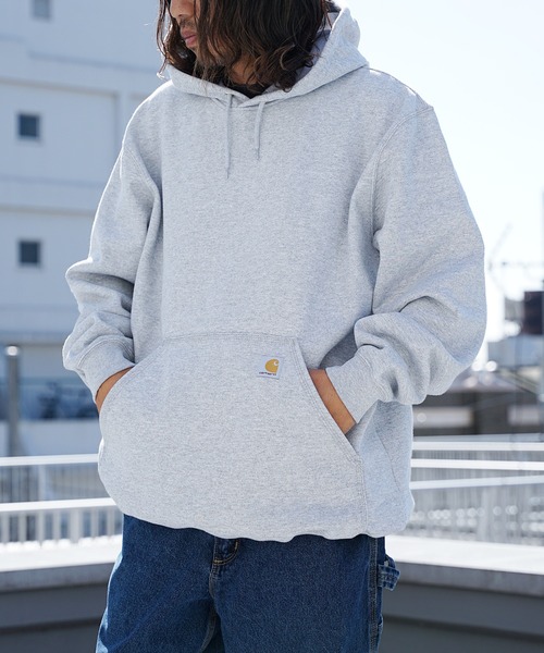Carhartt(カーハート)の「carhartt(カーハート) Loose Fit Midweight Hooded Sweatshirt オーバーサイズ プルオーバーパーカー カンガルーポケット ワンポイント ミニロゴ ユニセックス(パーカー・レディース・ブラック/グレー/ネイビー/モスグリーン/チャコール・S/M/L/XL/XXL/2XL)」の20枚目の写真